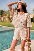 MARTHA Beige - Short Crochet