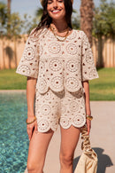 MARTHA Beige - Short Crochet