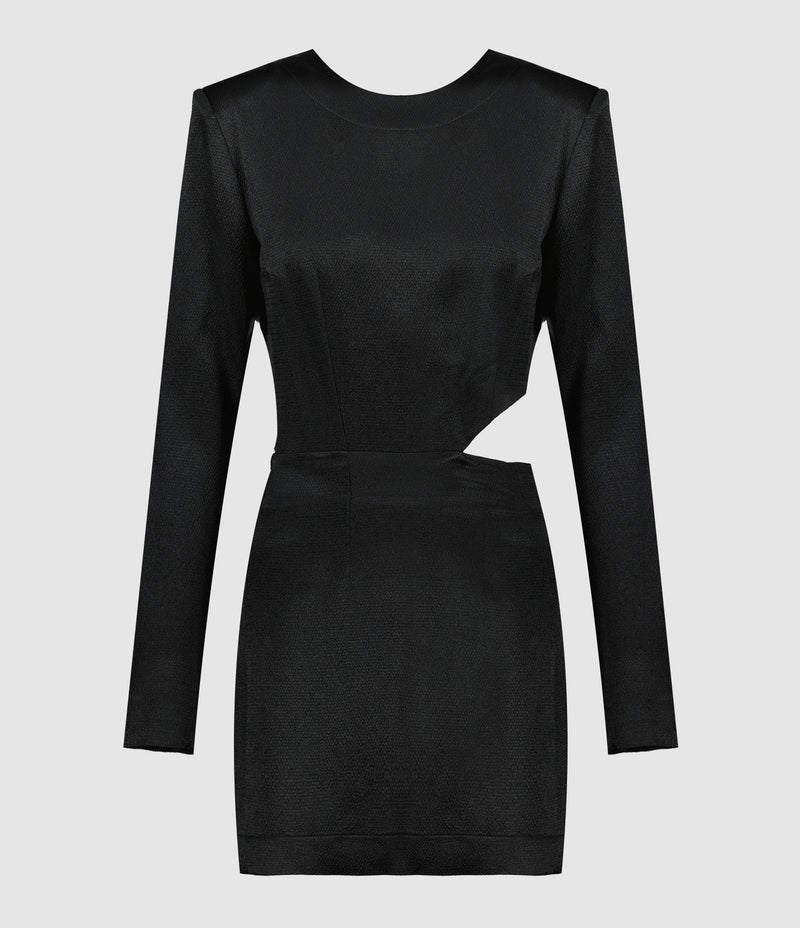 Martin Martin - Robe Courte Bonnie Satin Noir - Femme