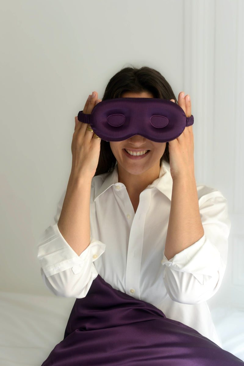 Purple Silk 3D Sleep Mask for Eyelashes