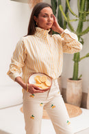 MASSIMO Jaune - Chemise Col Victorien