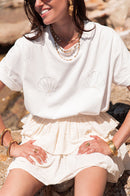 MATTIA Blanc - T-Shirt Coquillages