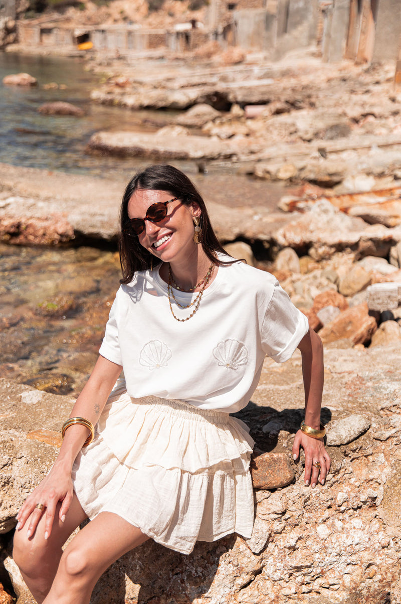 MATTIA Blanc - T-Shirt Coquillages