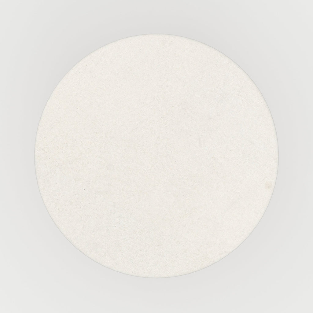 Maupiti - Table D'Appoint Ronde Blanche En Fibre D'Argile Effet Béton