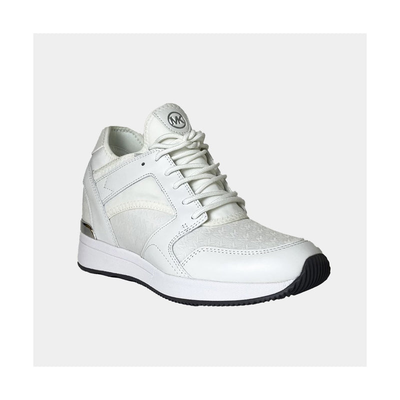 Baskets Michael Kors Maven Trainer - Cuir/Nylon Blanc