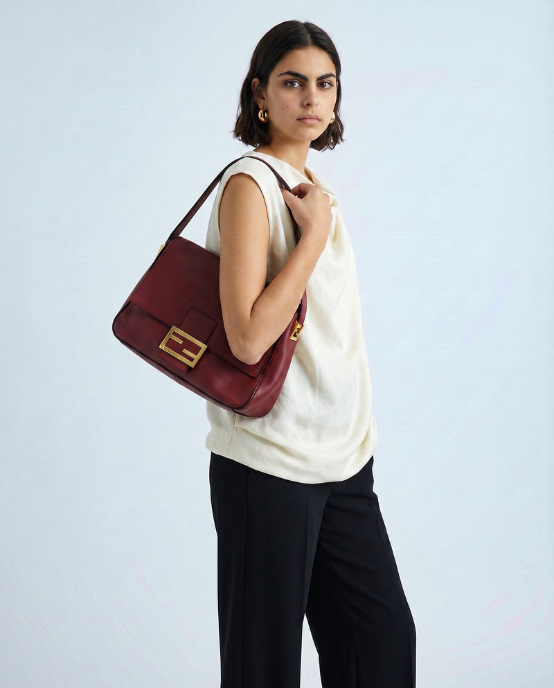 Fendi Mama Baguette Leather Red