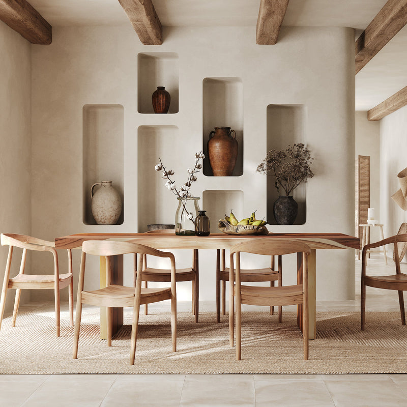 table en bois 8 places 220 cm tanah