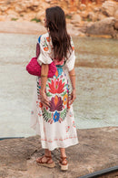 MÉALIE Blanche - Robe Imprimée