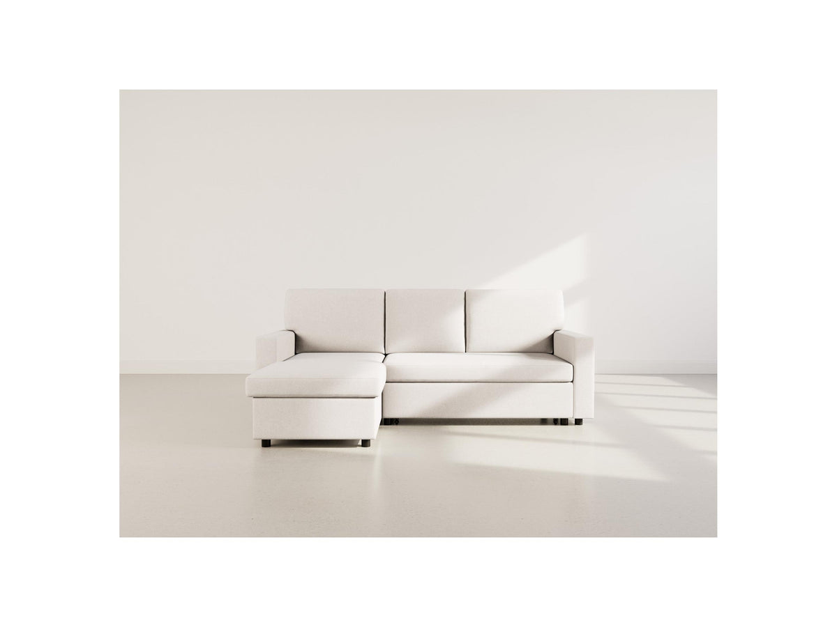 Meiya - Canapé D'Angle Convertible Avec Coffre - Tissu - Beige