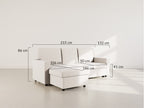 Meiya - Canapé D'Angle Convertible Avec Coffre - Tissu - Beige