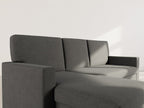 Meiya - Canapé D'Angle Convertible Avec Coffre - Tissu - Gris Foncé