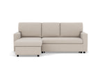 Meiya - Canapé D'Angle Convertible Avec Coffre - Tissu - Beige