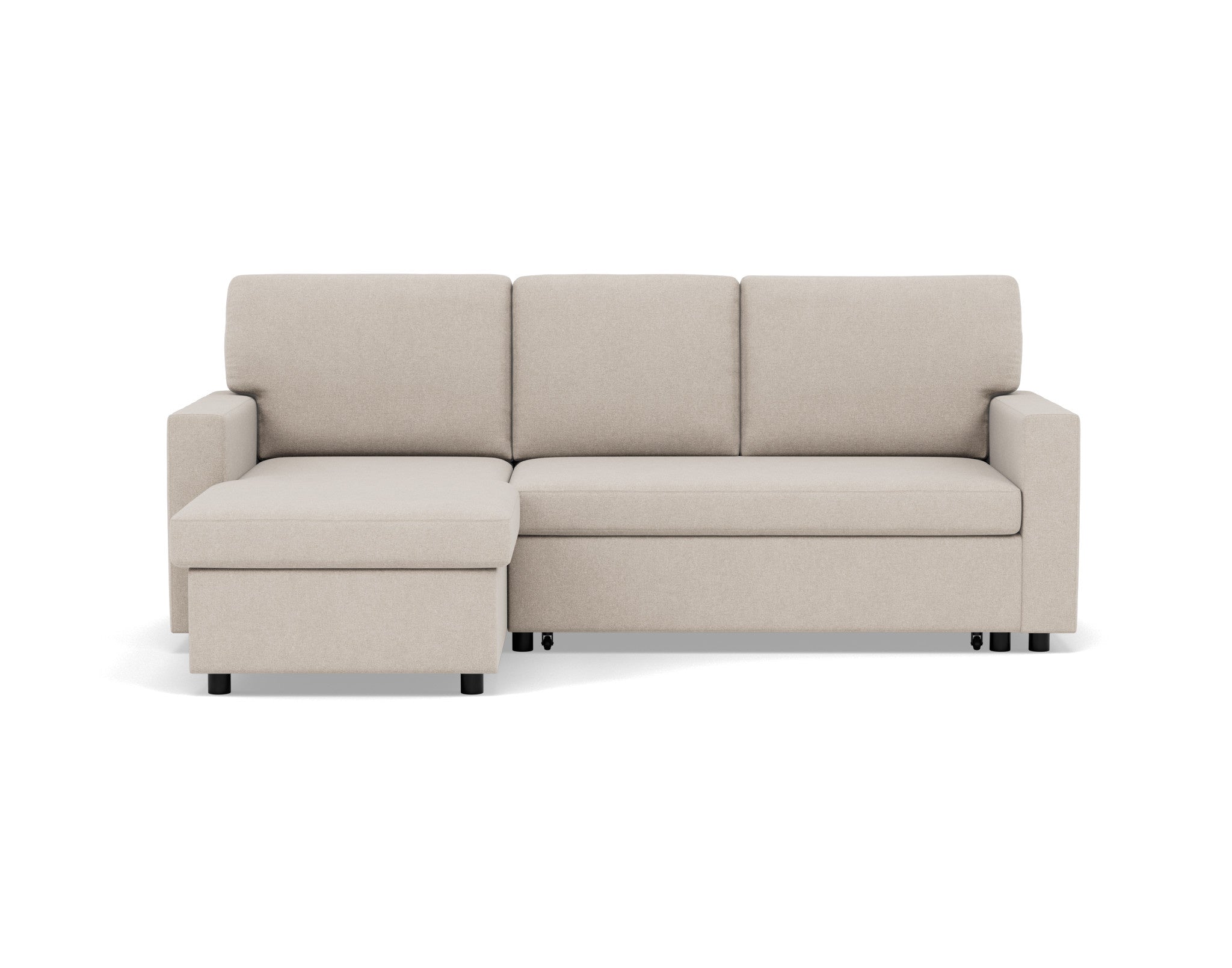Meiya - Canapé D'Angle Convertible Avec Coffre - Tissu - Beige