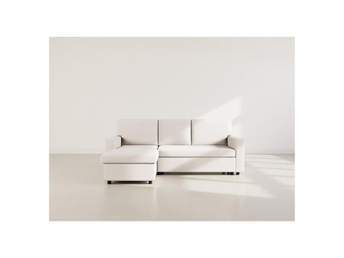 Meiya - Canapé D'Angle Convertible Avec Coffre - Tissu - Beige