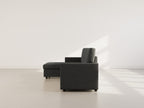 Meiya - Canapé D'Angle Convertible Avec Coffre - Tissu - Gris Foncé