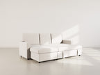 Meiya - Canapé D'Angle Convertible Avec Coffre - Tissu - Beige