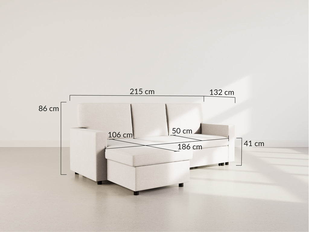 Meiya - Canapé D'Angle Convertible Avec Coffre - Tissu - Gris Foncé