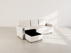 Meiya - Canapé D'Angle Convertible Avec Coffre - Tissu - Beige