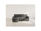 Meiya - Canapé D'Angle Convertible Avec Coffre - Tissu - Gris Foncé