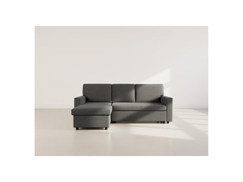 Meiya - Canapé D'Angle Convertible Avec Coffre - Tissu - Gris Foncé