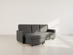 Meiya - Canapé D'Angle Convertible Avec Coffre - Tissu - Gris Foncé