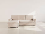 Meiya - Reversible 4-Seater Convertible Corner Sofa With Storage Compartment - Corduroy - Beige