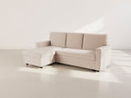 Meiya - Reversible 4-Seater Convertible Corner Sofa With Storage Compartment - Corduroy - Beige