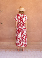 Robe Longue Mekia Flame Cerise
