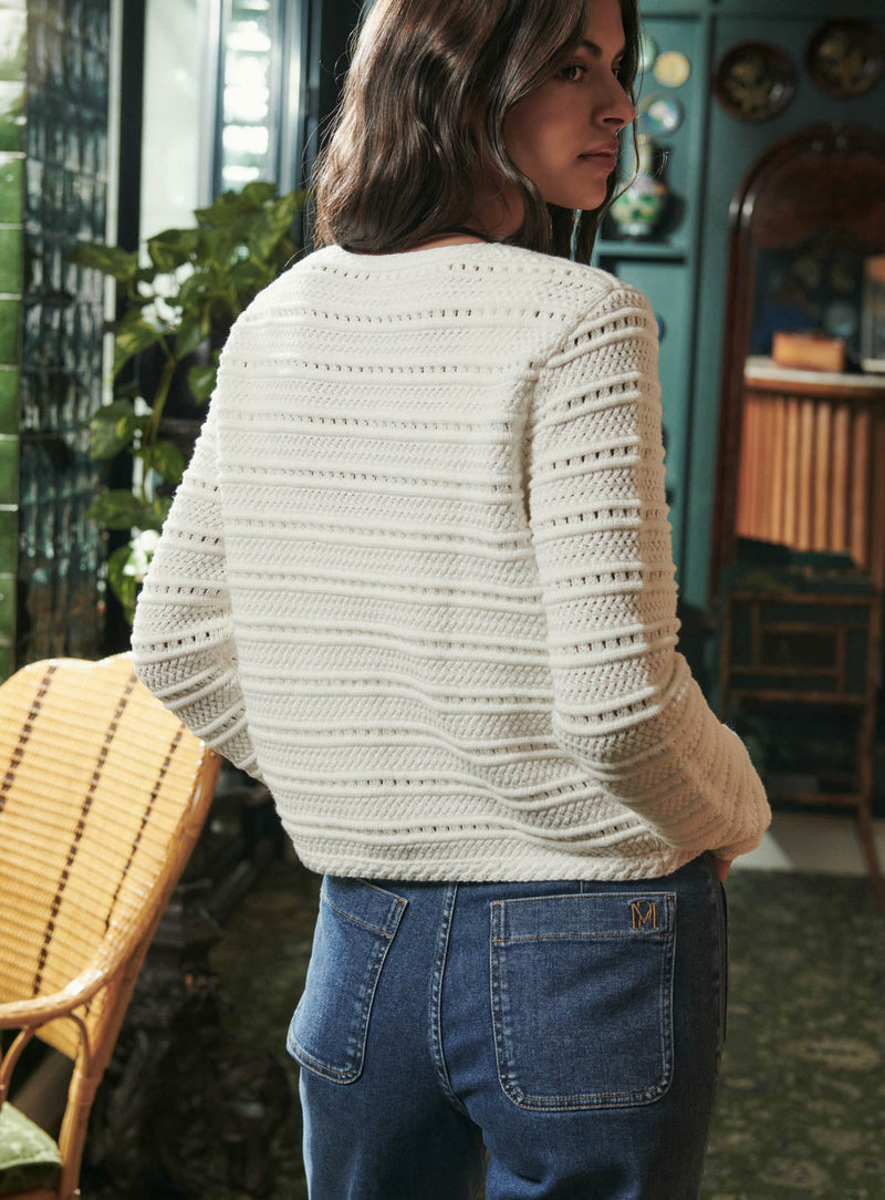 GILET MAILLE BLANC MELBA PETITE MENDIGOTE