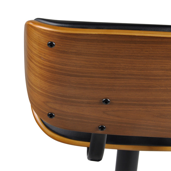 Melchior - Adjustable Black Synthetic Leather Bar Chair