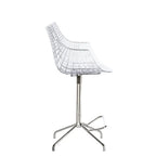DRIADE - Meridiana Swivel High Stool by Driade - Chrome Leg - Clear Seat