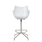 DRIADE - Meridiana Swivel High Stool by Driade - Chrome Leg - Clear Seat