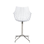 DRIADE - Meridiana Swivel High Stool by Driade - Chrome Leg - Clear Seat