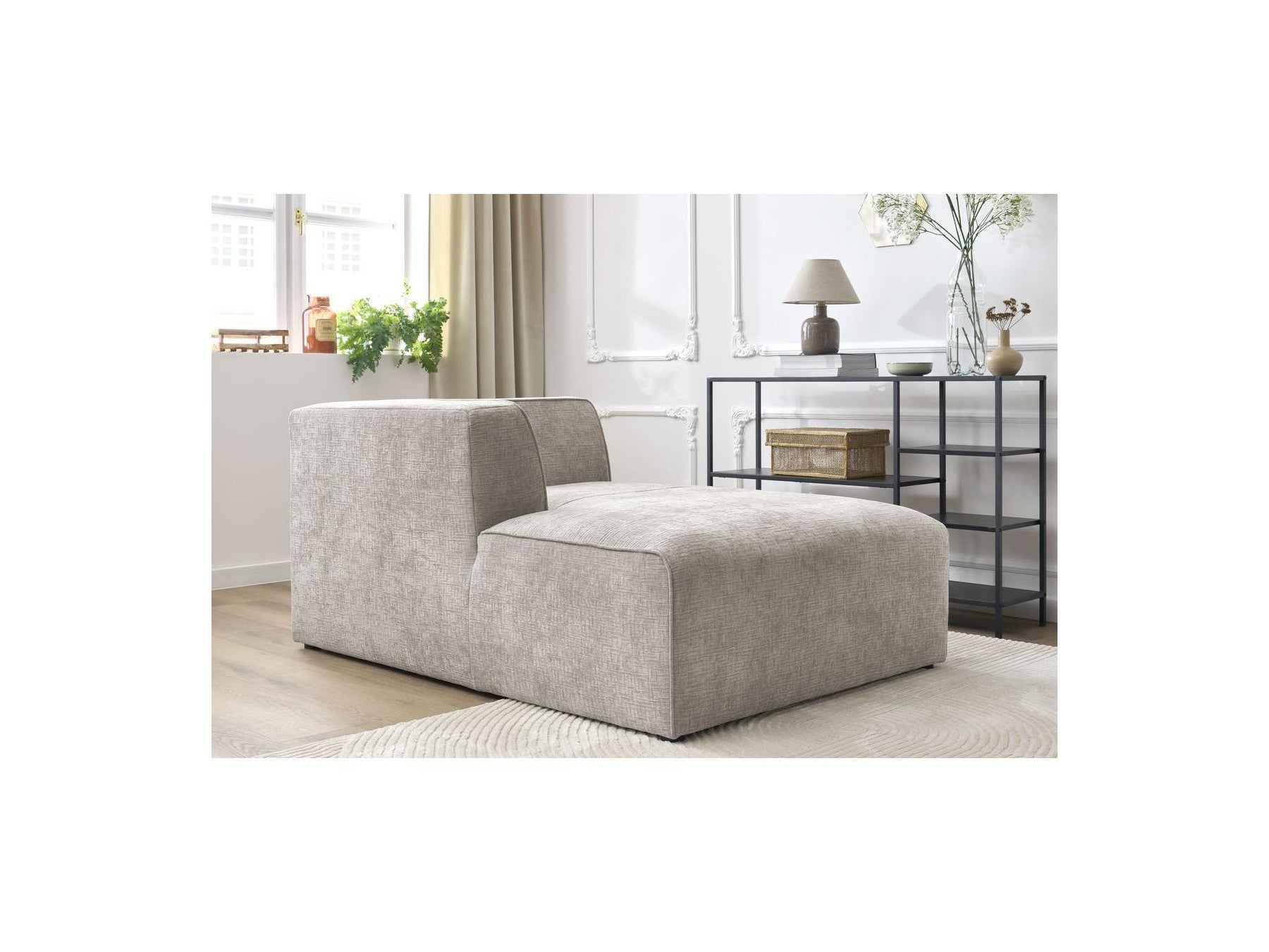 Méridienne Pour Canapé Modulable Megeve - Tissu Texturé - Angle Gauche