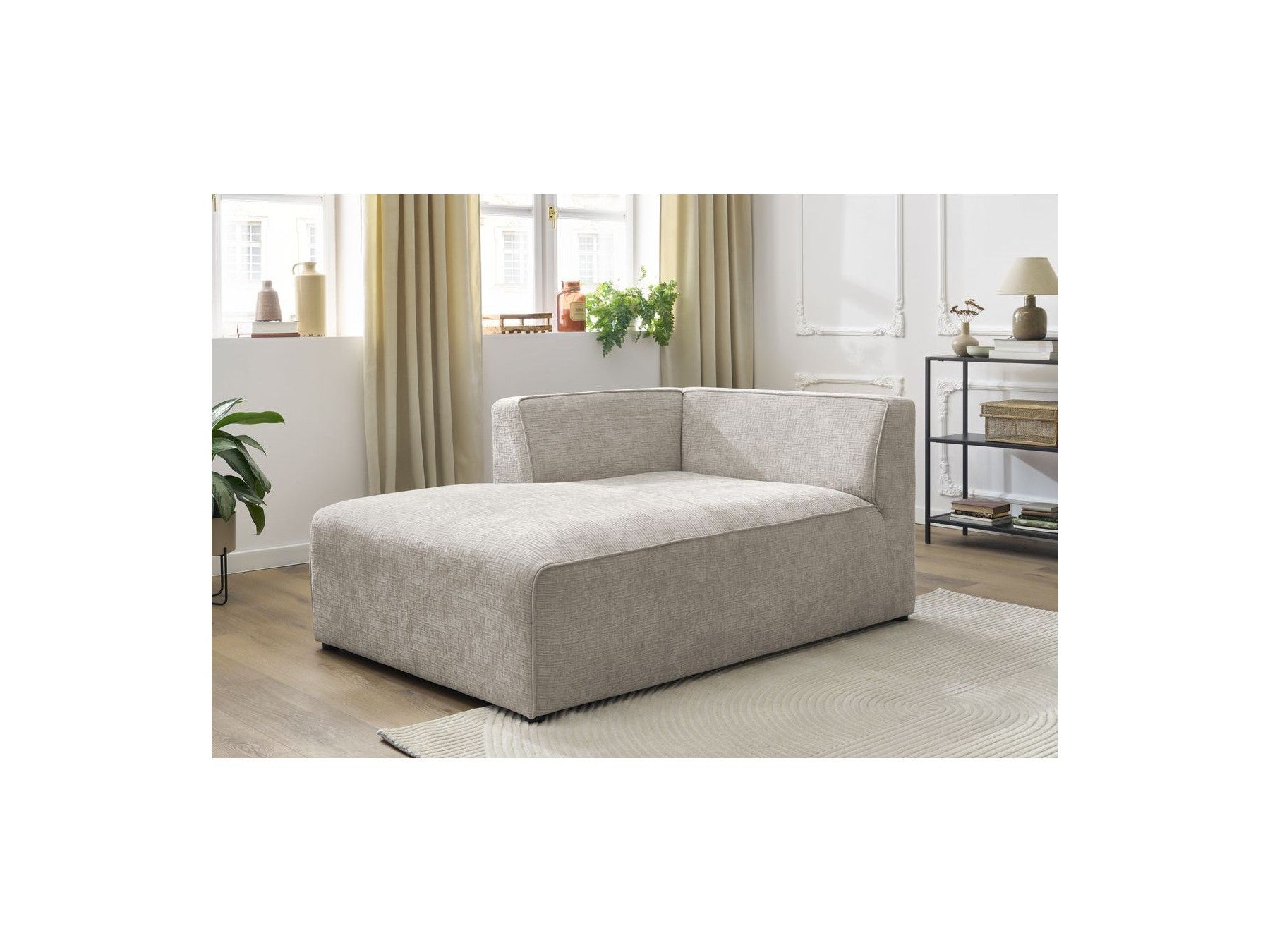 Méridienne Pour Canapé Modulable Megeve - Tissu Texturé - Angle Gauche