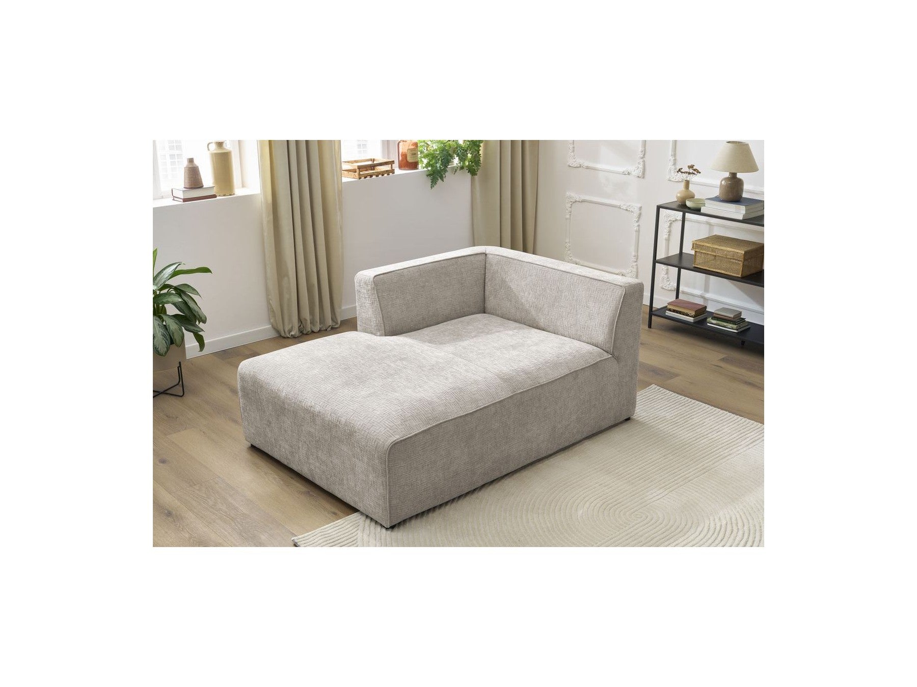 Méridienne Pour Canapé Modulable Megeve - Tissu Texturé - Angle Gauche