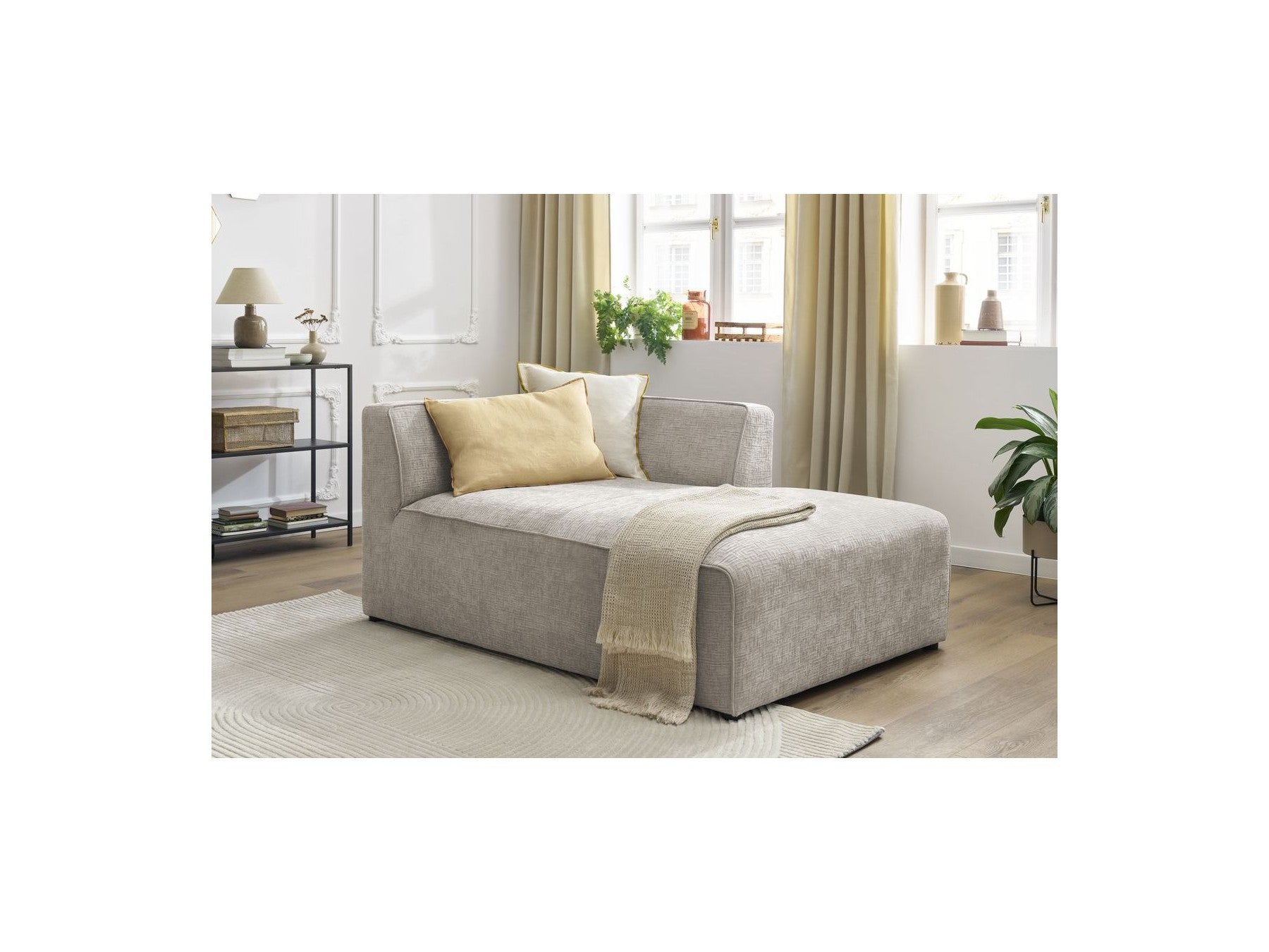 Chaise Longue for MEGEVE Modular Sofa - Textured Fabric - Right-Hand Corner