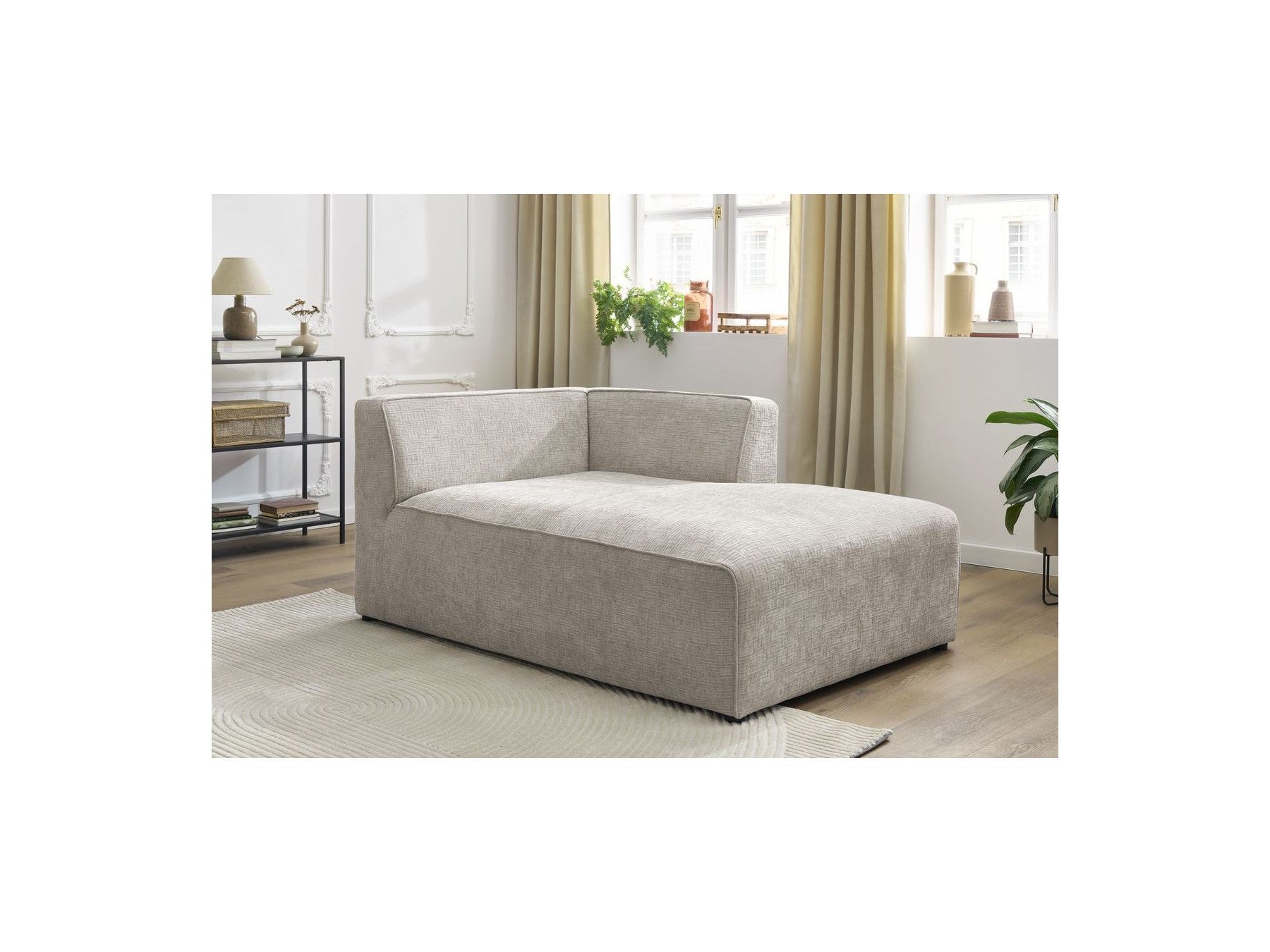 Chaise Longue for MEGEVE Modular Sofa - Textured Fabric - Right-Hand Corner