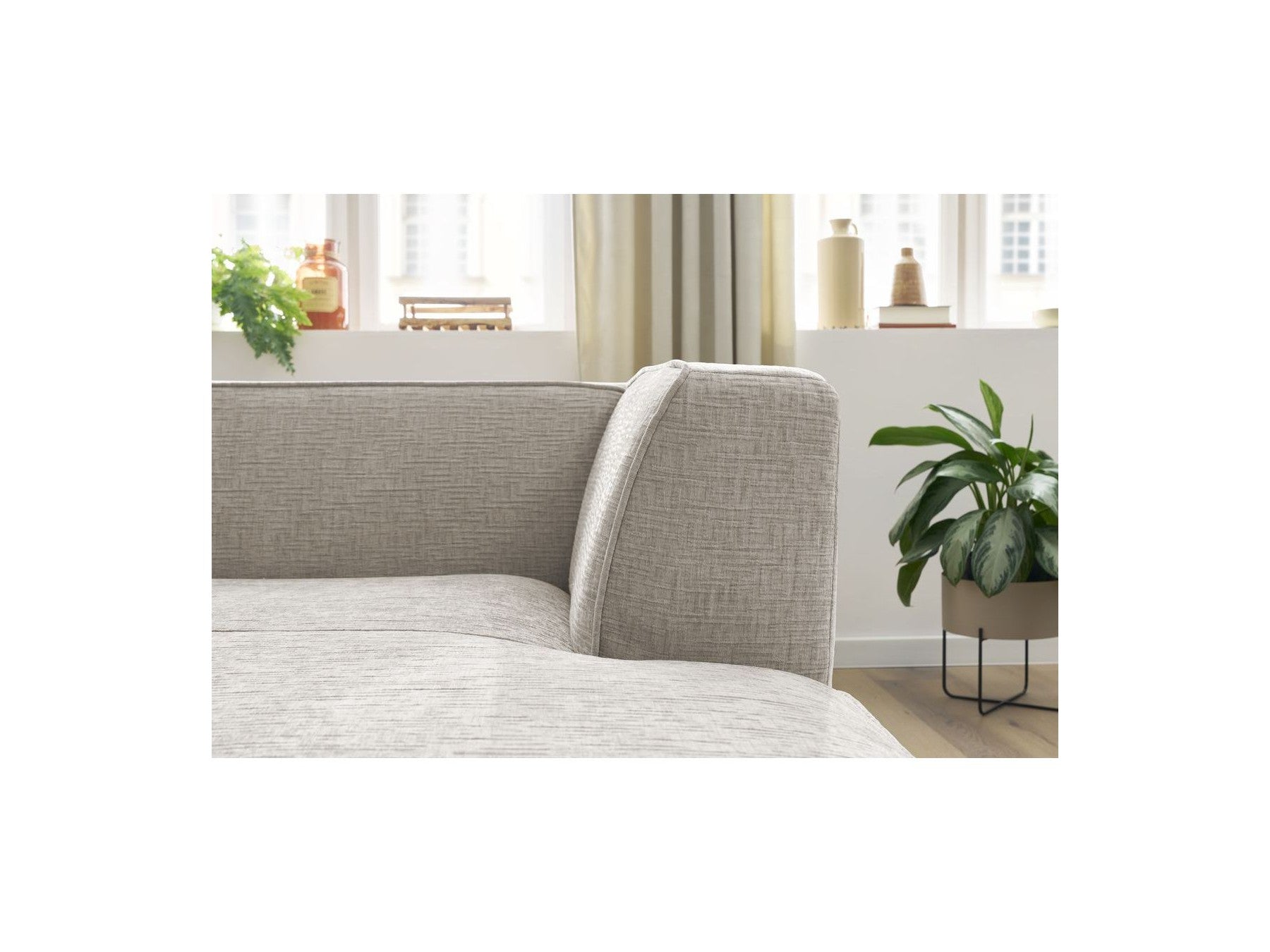 Chaise Longue for MEGEVE Modular Sofa - Textured Fabric - Right-Hand Corner