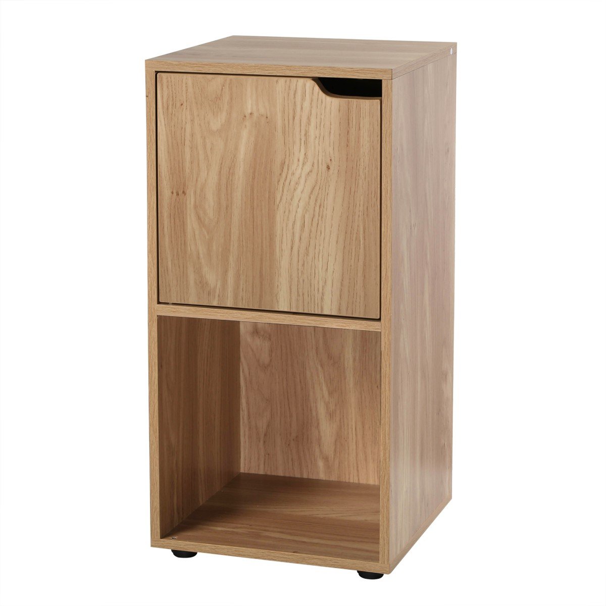 Tables De Chevet 2 Cases Décor Bois 1 Porte - Lot De 2