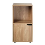 Tables De Chevet 2 Cases Décor Bois 1 Porte - Lot De 2