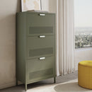 Adel - Meuble À Chaussures 3 Portes - Métal - Vert