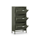 Adel - Meuble À Chaussures 3 Portes - Métal - Vert