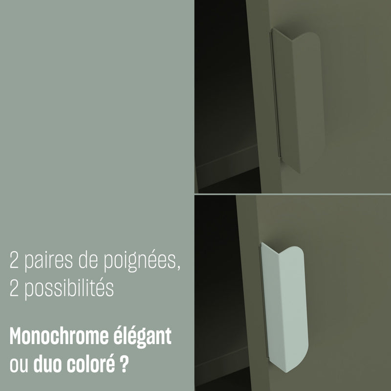 Adel - Meuble À Chaussures 3 Portes - Métal - Vert