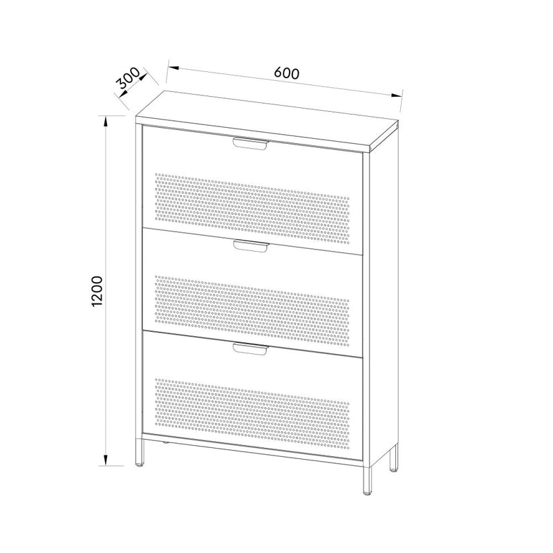 Adel - Meuble À Chaussures 3 Portes - Métal - Vert
