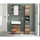 Columna de cuarto de baño con 2 puertas y 1 cajón - Madoc - Décor Bois Foncé