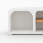 Fira - Meuble Tv En Plâtre Blanc Cassé