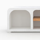 Meuble TV Fira en plâtre blanc cassé 140 cm