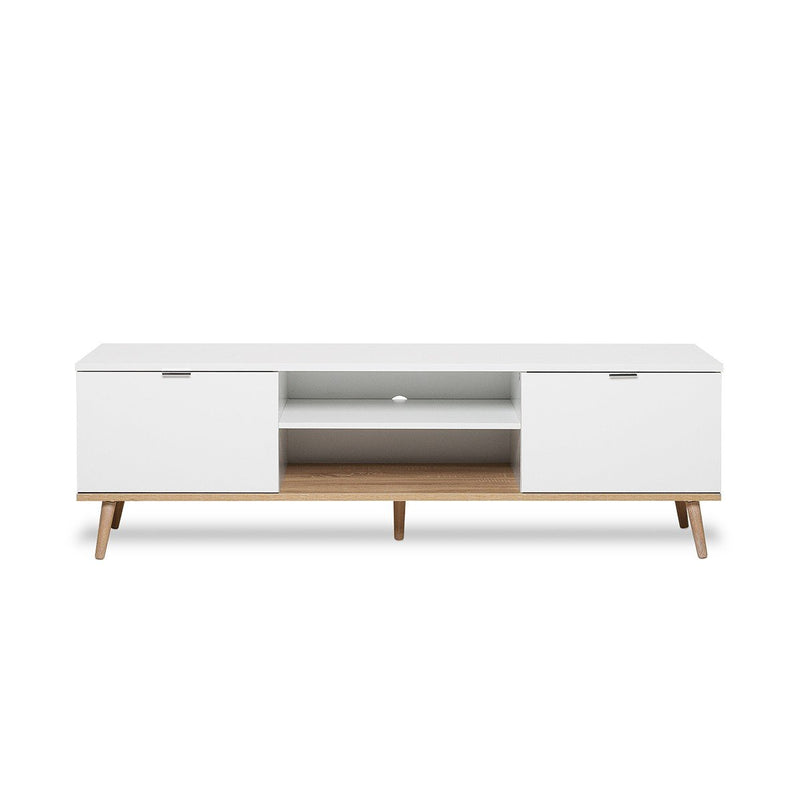 Mueble TV 2 puertas 2 empotrados - Copenhague - Blanc