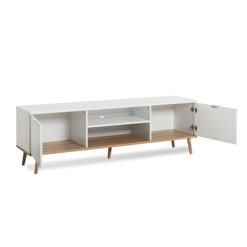 Mueble TV 2 puertas 2 empotrados - Copenhague - Blanc